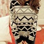 White & Black Aztec Sweater