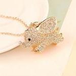 Studded Cute Elephant Necklace