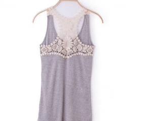 Tank Top With Crocheted Back