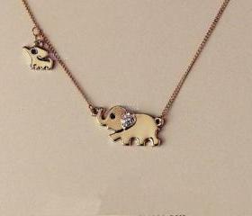 Elephant Family Necklace