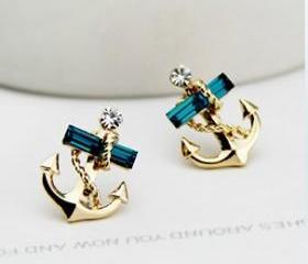 Studded Anchor Earring Stud