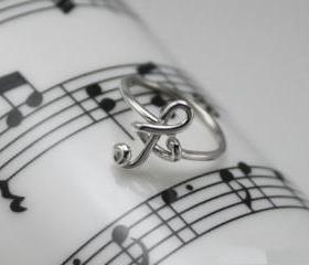 Sterling Silver Musical Note Ring
