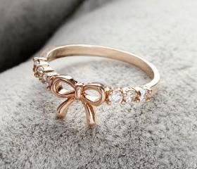 Studded Bow Ring