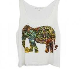 Cute Elephant Print Tank Top